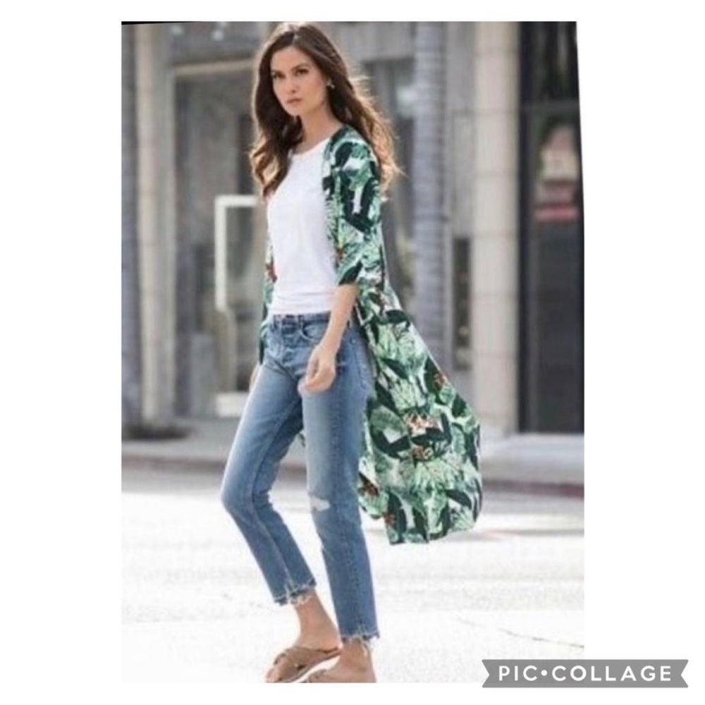 Rachel Zoe Palm Leaf Duster/Cover Up Size OS